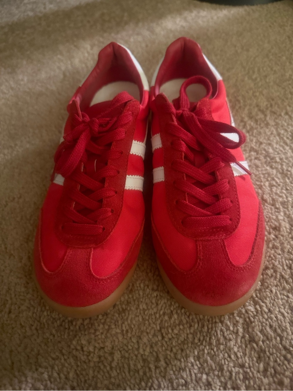 Gola Women's Red Athletic Sneakers with White Stripes